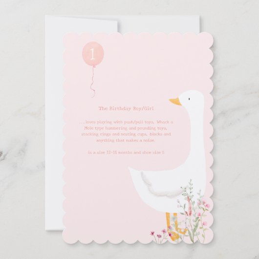 ワンガ間抜けースピンクガールズ1st誕生日 招待状 (裏面)