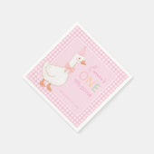 ワンガ間抜けースピンクガール最初の誕生日パーティーハット スタンダードカクテルナプキン (角)