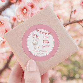 ワンガ間抜けースピンクガール誕生日 ラウンドシール