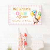 ワンガ間抜けースピンクガール1stバースデーウェルカム 横断幕 (インサイチュ)