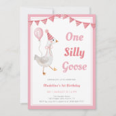 ワンガ間抜けースピンクガール1st誕生日招待状 招待状 (正面)