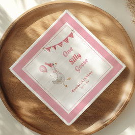 ワンガ間抜けースピンクガール1st誕生日 スタンダードカクテルナプキン