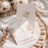 ワンガ間抜けースピンクガール1st誕生日 招待状