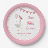ワンガ間抜けースピンクギル1st誕生日紙プレート ペーパープレート (正面)