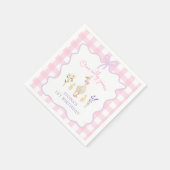 ワンガ間抜けースピンクギンガム1日 スタンダードカクテルナプキン (角)