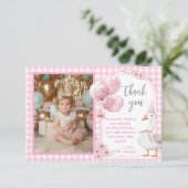 ワンガ間抜けースピンクギンガム1歳 サンキューカード (スタンド正面)