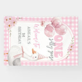 ワンガ間抜けースピンクギンガム1歳 横断幕 (横)