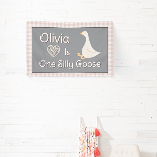 ワンガ間抜けースピンクグレイ少女の誕生日パーティー 横断幕 (インサイチュ)