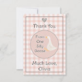 ワンガ間抜けースピンクグレイ誕生日パーティー サンキューカード (正面)