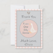 ワンガ間抜けースピンクグレイ誕生日パーティー サンキューカード (正面)