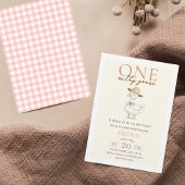 ワンガ間抜けースピンクジンガムガールベビーシャワー 招待状