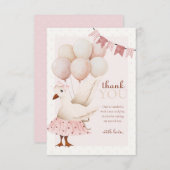ワンガ間抜けースピンクパステル1st誕生日 サンキューカード (正面/裏面)