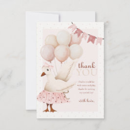 ワンガ間抜けースピンクパステル1st誕生日 サンキューカード