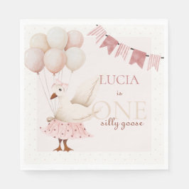 ワンガ間抜けースピンクパステル1st誕生日 スタンダードランチョンナプキン