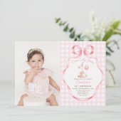 ワンガ間抜けースピンクボウガール1stバースデーフォト 招待状 (スタンド正面)