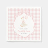 ワンガ間抜けースピンクボウファースト誕生日 スタンダードカクテルナプキン (正面)