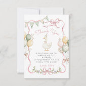 ワンガ間抜けースピンクボウ誕生日サンキューカード 招待状 (正面)