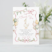 ワンガ間抜けースピンクボウ誕生日サンキューカード 招待状 (スタンド正面)