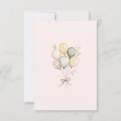 ワンガ間抜けースピンクボウ誕生日サンキューカード 招待状 (裏面)