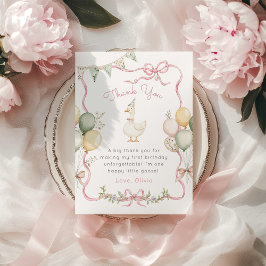 ワンガ間抜けースピンクボウ誕生日サンキューカード 招待状