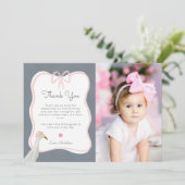 ワンガ間抜けースピンクボウ1st誕生日パーティー写真 サンキューカード (スタンド正面)