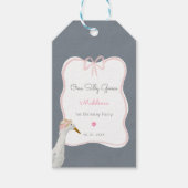 ワンガ間抜けースピンクボウ1st誕生日パーティー ギフトタグ (正面)