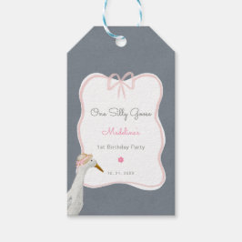 ワンガ間抜けースピンクボウ1st誕生日パーティー ギフトタグ