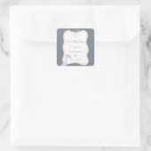 ワンガ間抜けースピンクボウ1st誕生日パーティー スクエアシール (バッグ)