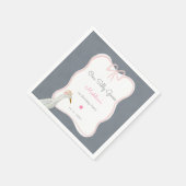 ワンガ間抜けースピンクボウ1st誕生日パーティー スタンダードカクテルナプキン (角)