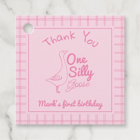 ワンガ間抜けースピンク手描きガール1st誕生日 フェイバータグ (正面)