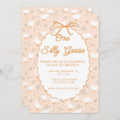 ワンガ間抜けースファーストパーティー誕生日招待状 招待状 (正面/裏面)