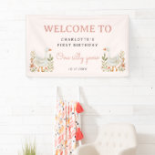 ワンガ間抜けースファースト誕生日ガールパーティーサイン 横断幕 (インサイチュ)