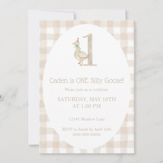 ワンガ間抜けースファースト誕生日パーティーへの招待 招待状 (正面)