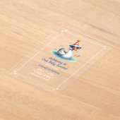 ワンガ間抜けースファースト誕生日パーティー アクリル招待状 (レイダウン)