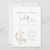 ワンガ間抜けースファースト誕生日ミニマリズムクラシック 招待状 (正面)