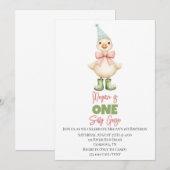 ワンガ間抜けースファースト誕生日招待状 招待状 (正面/裏面)