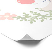 ワンガ間抜けースフローラピンクボウ誕生日へようこそ ポスター (角)