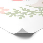 ワンガ間抜けースフローラピンクボウ誕生日へようこそ ポスター (角)