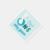 ワンガ間抜けースブルーギンガムファースト誕生日パーティー スタンダードカクテルナプキン (角)