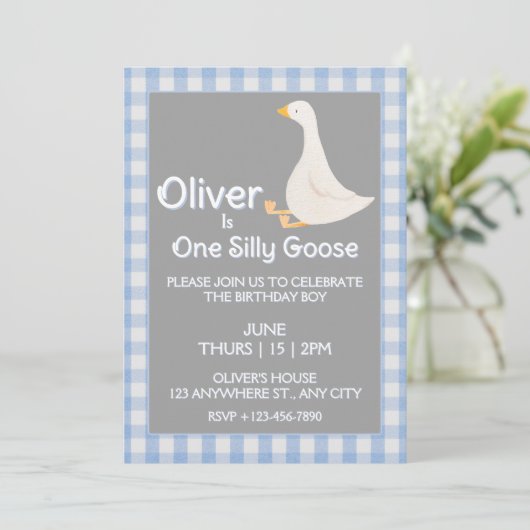 ワンガ間抜けースブルーギンガムボーイズバースデーパーティー 招待状 (スタンド正面)