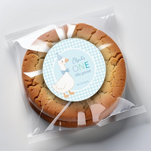 ワンガ間抜けースブルーパーティーハットボーイファースト誕生日 ラウンドシール