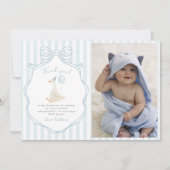 ワンガ間抜けースブルーボウファースト誕生日写真 サンキューカード (正面)