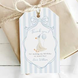 ワンガ間抜けースブルーボウファースト誕生日 ギフトタグ