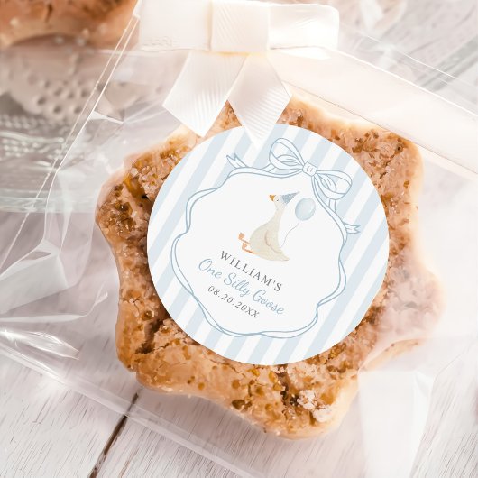 ワンガ間抜けースブルーボウファースト誕生日 ラウンドシール