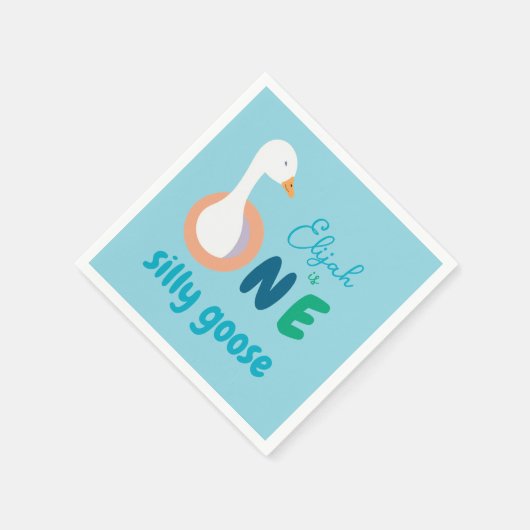 ワンガ間抜けースブルーボーイファースト誕生日パーティー スタンダードカクテルナプキン (角)