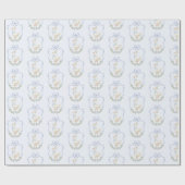 ワンガ間抜けースブルーボークレストヴィンテージ誕生日 ラッピングペーパー (フラット)