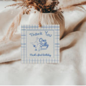 ワンガ間抜けースブルー手描き1男の子誕生日 フェイバータグ