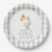 ワンガ間抜けースベージュギンガム1日 ペーパープレート (正面)