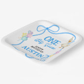 ワンガ間抜けースボーイズファースト誕生日 ペーパープレート (傾斜あり)