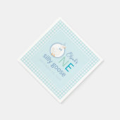 ワンガ間抜けースボーイファースト誕生日ブルーパーティー帽子 スタンダードカクテルナプキン (角)